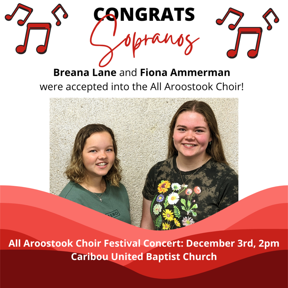 Sopranos Accepted to All Aroostook Choir